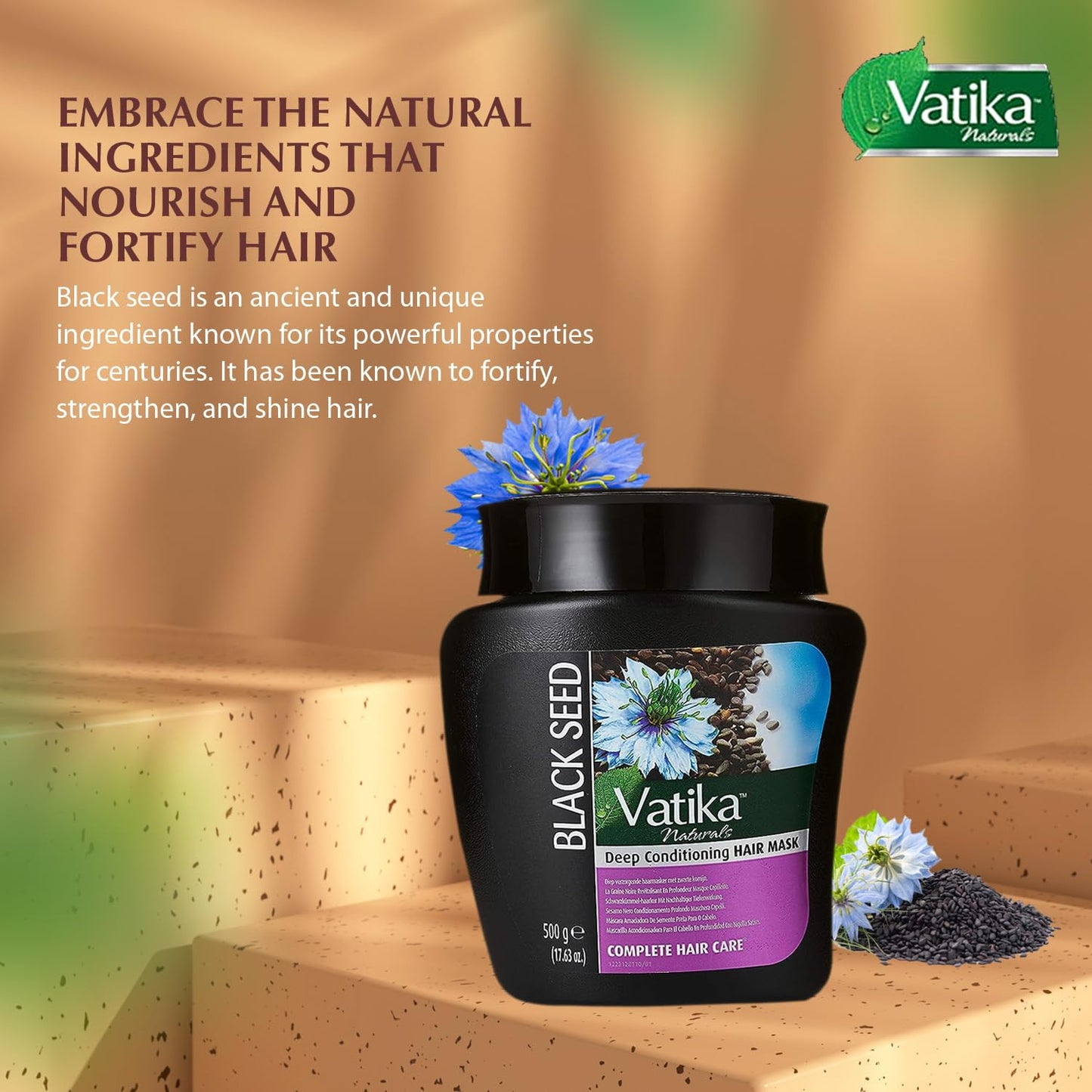 Vatika Naturals Hot Oil Hair Mask - Black Seed & Multivitamin Hair for Dry, Damaged, Nourishing & Strengthening, Deep Conditioning for Soft, Smooth