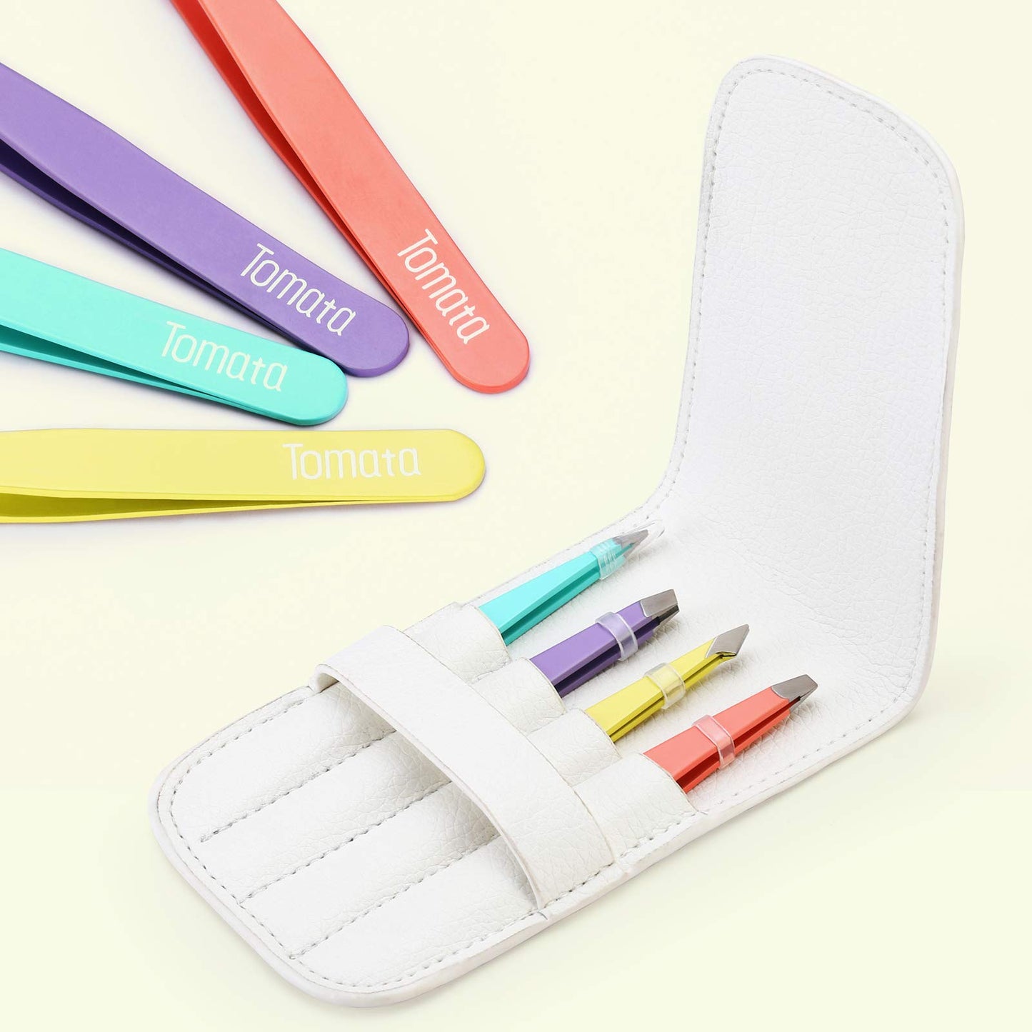 Tomata Tweezers for Eyebrows, Slant Tip and Pointed Eyebrow Tweezer Set Great Precision for Eyebrows Facial Hair, Ingrown Hair, Splinter, Blackhead