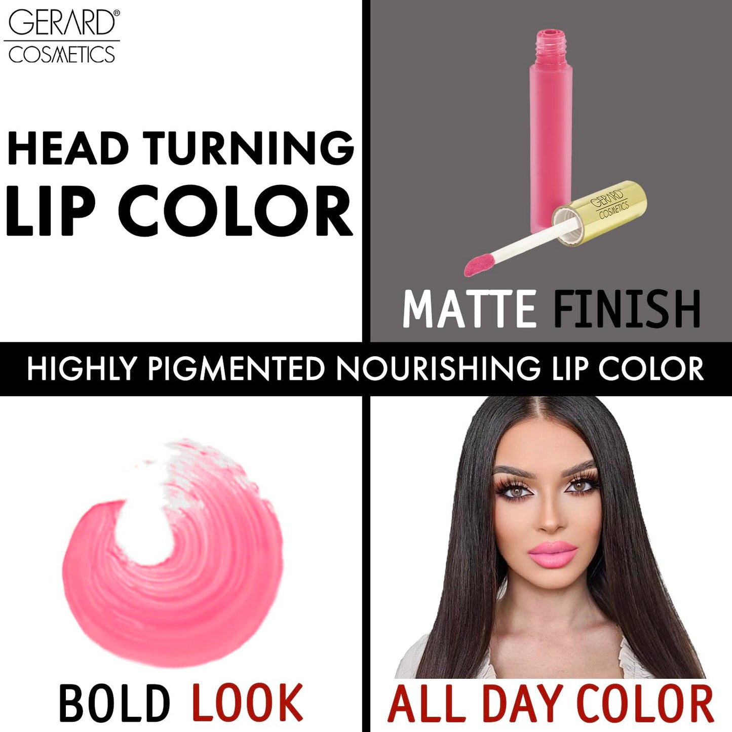 Gerard Cosmetics HydraMatte Liquid Lipstick Honeymoon, Pink Lipstick with Matte Finish, Long Lasting and Non Drying, Super Pigmented Fully Opaque Lip