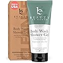 Beauty by Earth Peppermint Tea Tree Oil Shower Gel Body Wash - Made in USA with Organic & Natural Ingredients, Mens Body Soap Liquid, Moisturizing