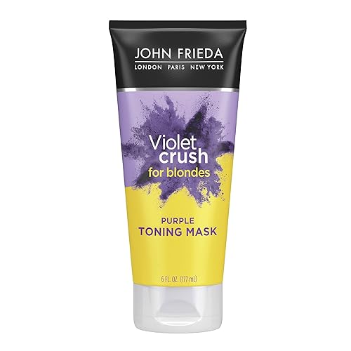 John Frieda Violet Crush Purple Toning Mask, Removes Brassy Tones, Smooths Damaged Hair Cuticles for Cooler, More Luminous, Salon-Fresh Blonde. Safe