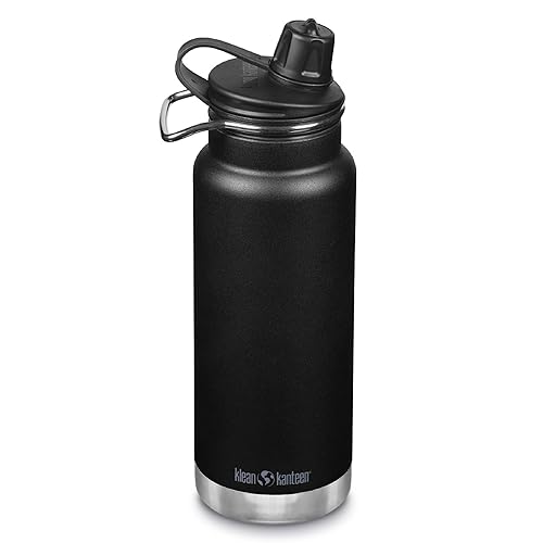 Klean Kanteen TKWide Insulated Bottle with Chug Cap - Stainless Steel, Portable - Black, 32 oz