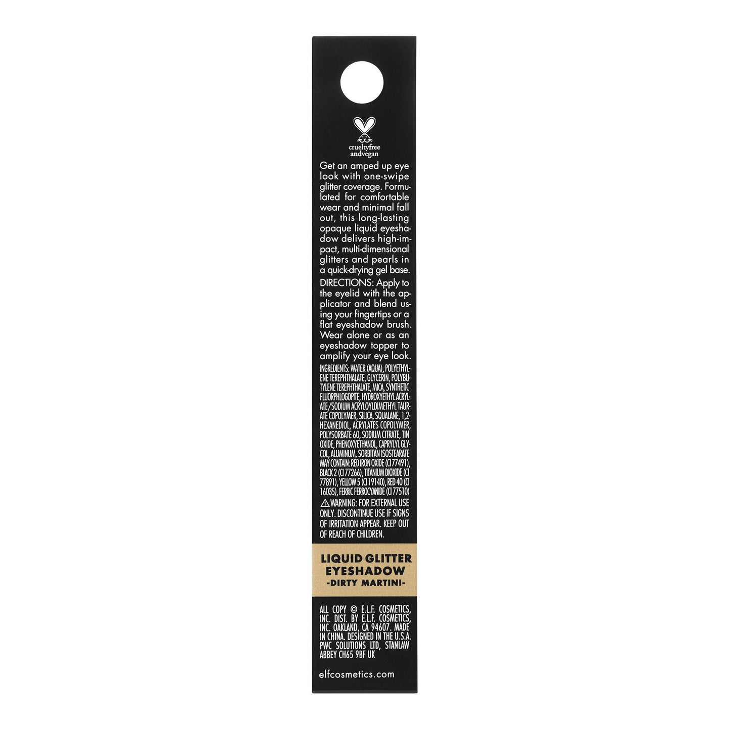 e.l.f. Liquid Glitter Eyeshadow, Long Lasting, Quick-Drying, Opaque, Gel-Based Eyeshadow For Creating High-Impact, Multi-Dimensional Eye Looks, Dirty