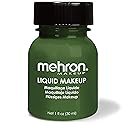 Mehron Makeup Liquid Makeup | Face Paint and Body Paint Perfect for Halloween, Cosplay I Air Brush Compatible Body Paint (1 oz) (GREEN)