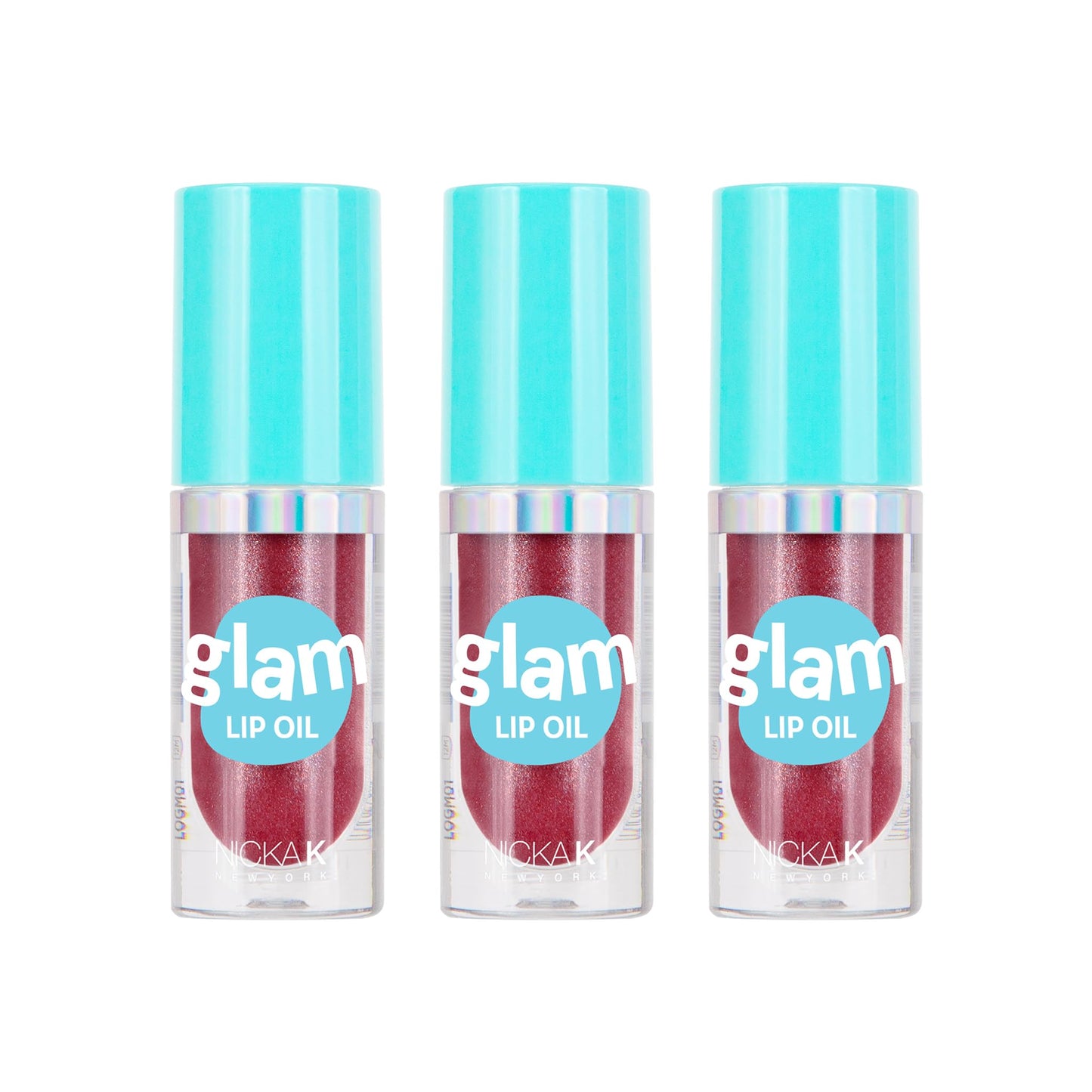 NICKA K NEW YORK Glam Lip Oil, Long Lasting, Tinted Lip Gloss, Nourihes, Hydrates, Jumbo Applicator, Natural Glossy Tint for Ultimate Effect (Sangria