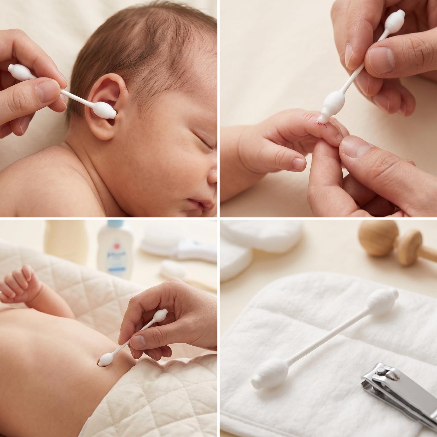 400pcs CGR Baby Safety Cotton Swabs with Large Tips for Newborn Babies Kids Beauty and Personal Care CGR