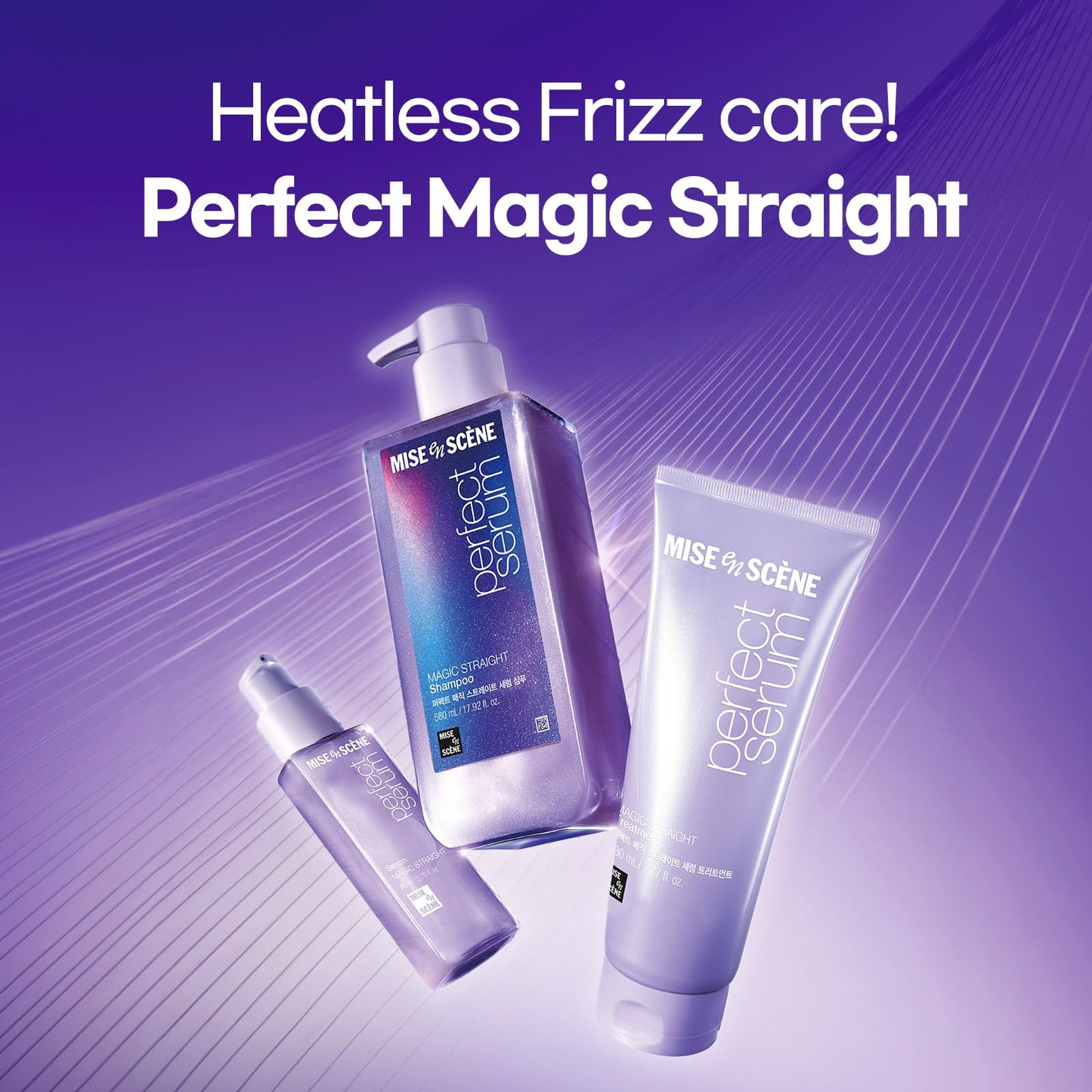 Mise En Scene Magic Straight Perfect Serum - Anti Frizz Hair Straightening Serum with heat protectant for straightener, hair tamer oil, Coconut Oil Beauty and Personal Care Mise En Scene