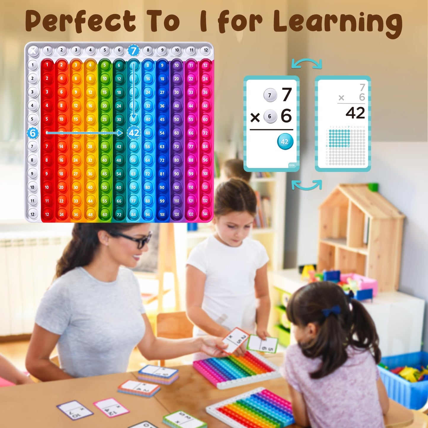 JoyCat Multiplication Flash Cards & Chart – 156 Hole-Punched Times Table Math Game for Kids Ages 8+, 3rd–6th Grade Learning Tool