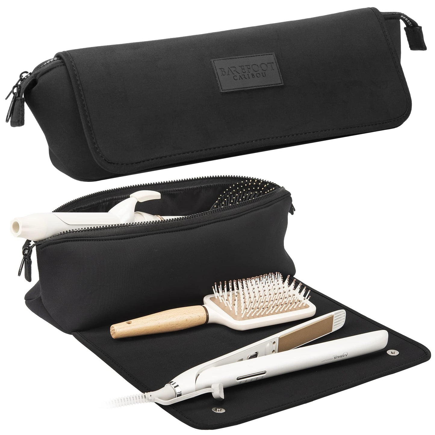 BAREFOOT CARIBOU Hair Tools Travel Bag and Heat Resistant Mat (15.5") for Flat Irons, Straighteners, Curling Iron, Haircare Accessories, 2-in-1 Beauty and Personal Care BAREFOOT CARIBOU Default Title