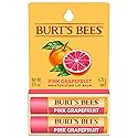 Burt's Bees Lip Balm - Pink Grapefruit, Lip Moisturizer With Responsibly Sourced Beeswax, Tint-Free, Natural Origin Conditioning Treatment, 2 Tubes
