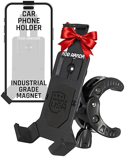 Mob Armor Mob Mount Claw with 360° Rotation - Universal Phone Mounting Clamp for Motorcycle, Car, Boat - Christmas, White Elephant for Men, Dad…
