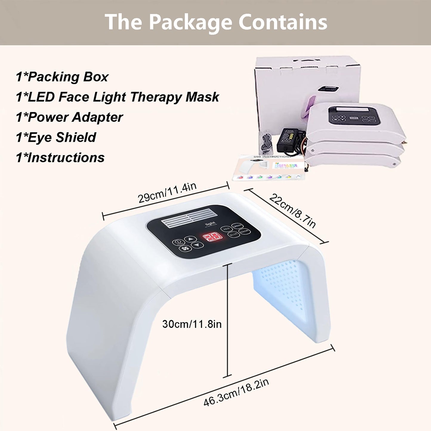 Led-Face-Tool?LED Light Therapy Facial Mask?7 in 1 Beauty Equipment for Skin Care at Home
