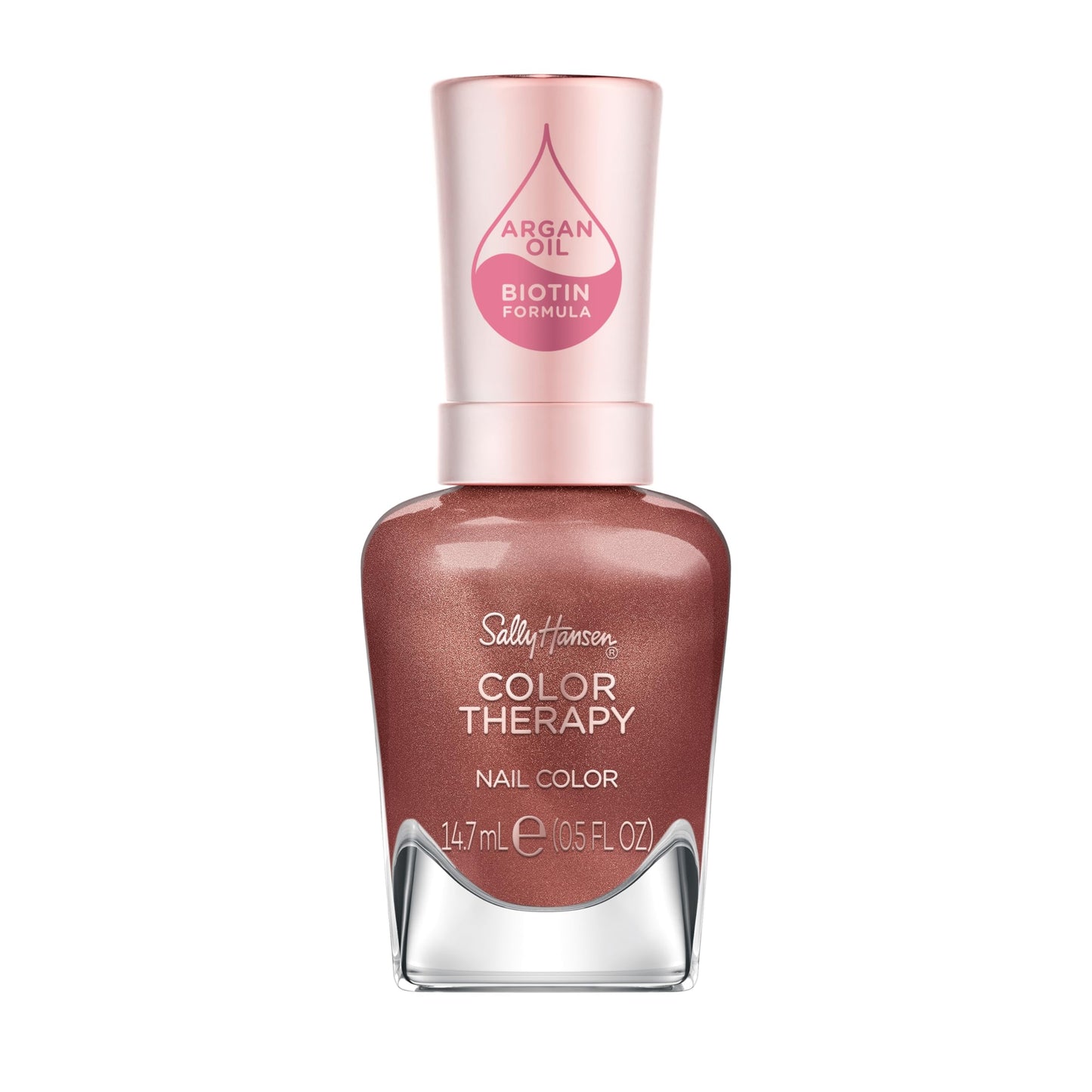 Sally Hansen Color Therapy Nail Polish | Biotin, Argan Oil, Long Lasting, Healthy Nails, Nail Strengthener, Opaque | 196 Raisin the Bar | Chestnut