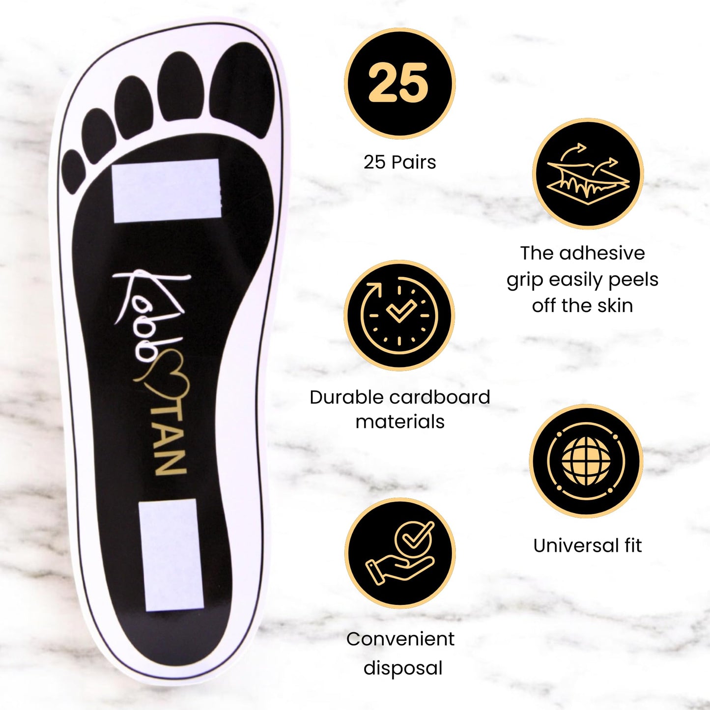 25 Pairs (50Feets) Spray Tan Feet Pads Disposable & Economic Black Feet pads for Spray tanning,Use in Tanning booth,Sunless Tanning at Home or Beauty