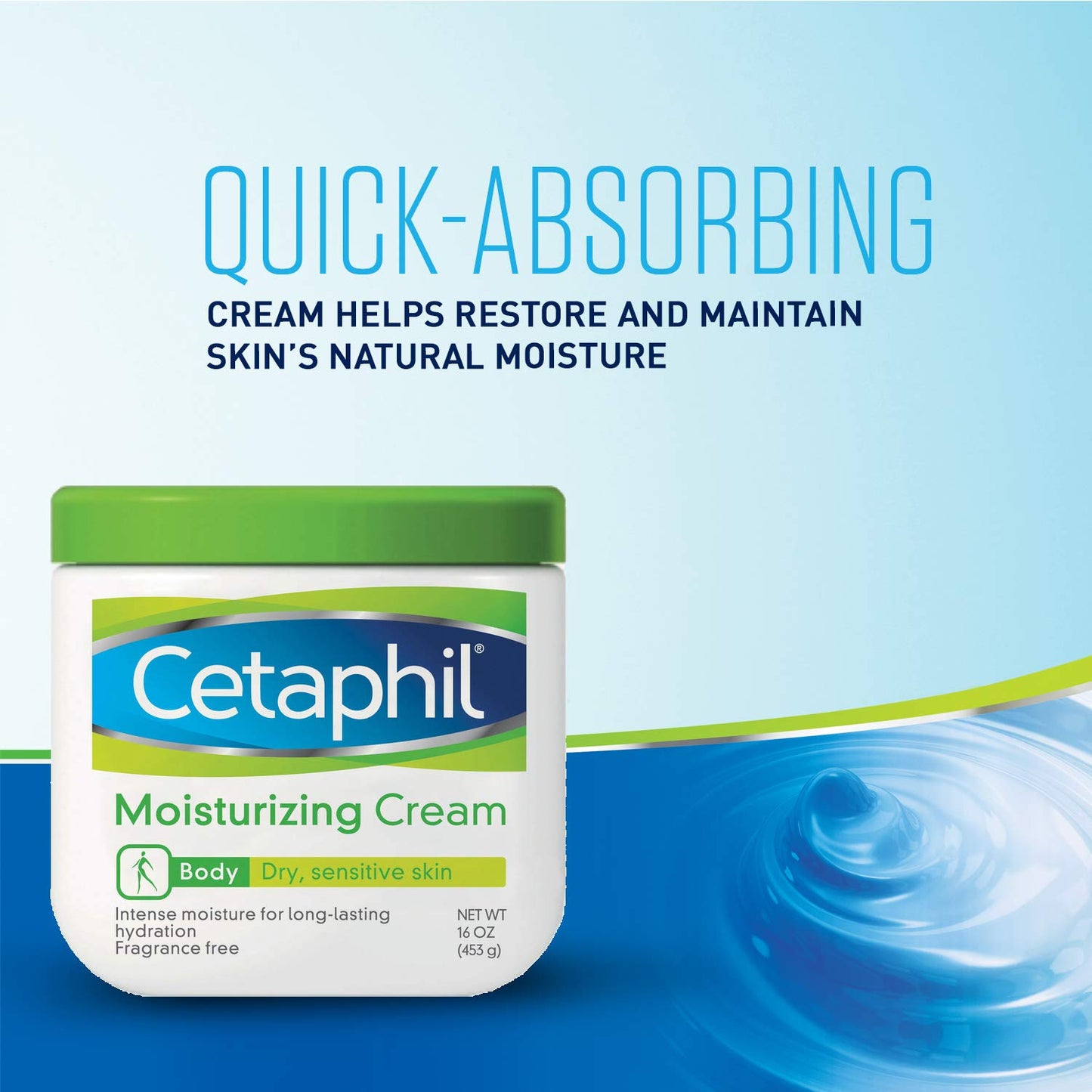 Cetaphil Moisturizing Cream for Very Dry/Sensitive Skin, Fragrance Free, 16 Ounce, Pack of 6