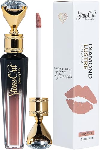 StansOut Beauty Diamond Lustre Fancy Warm Hydrating Lip Gloss | Cute Nude Moisturizing Butter-Smooth Colors | Shades for Naturally Plump & Pout,