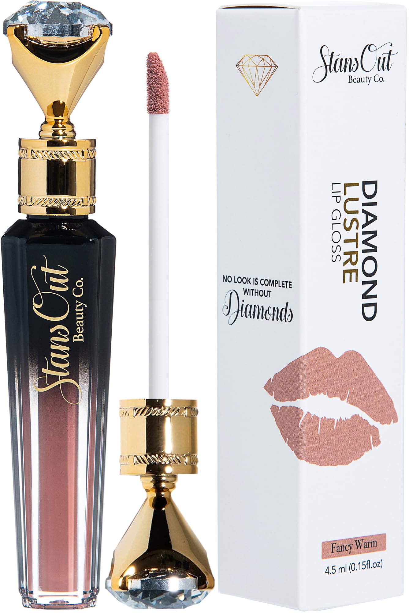 StansOut Beauty Diamond Lustre Fancy Warm Hydrating Lip Gloss | Cute Nude Moisturizing Butter-Smooth Colors | Shades for Naturally Plump & Pout,