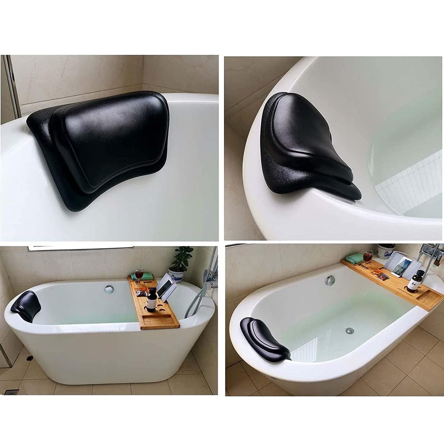 LNGCLTEZ Ergonomic Bath Tub Pillows with Suction Cups, Bath Pillow for Tub, Bathtub Pillow Rest for Home Spa, Soft, Waterproof Headrest,Grey Beauty and Personal Care LNGCLTEZ