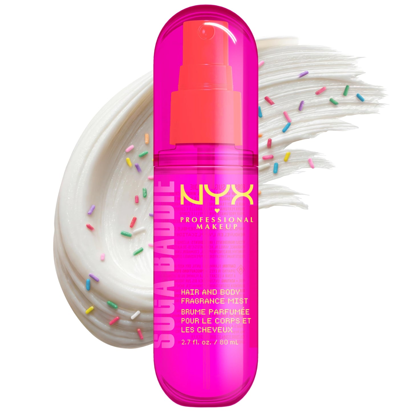 NYX PROFESSIONAL MAKEUP Fat Oil Fragrance Mist Perfume, Suga Baddie Vanilla & Whipped Cream Scent, Long Lasting Hair & Body Spray with Musk, Vegan