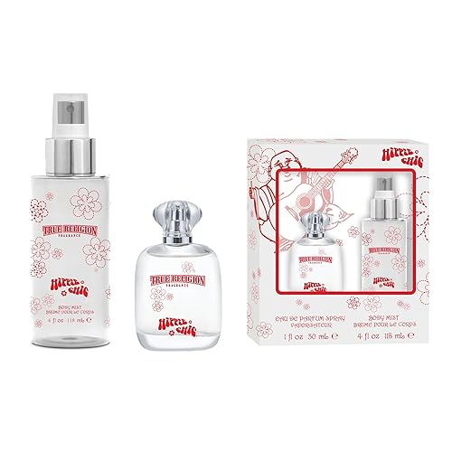 True Religion Hippie Chic 2-Piece Gift Set - Perfume Gift Set for Women, EDP, Luxury Women's Self Care Kit with Eau de Parfum & Body Mist - 1 fl oz