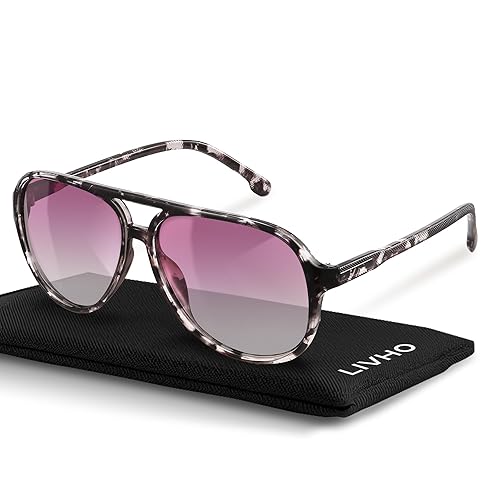 livho Trendy Polarized Aviator Sunglasses Women Men, Retro Sun Glasses for Women Men 2025, Oversized UV Protection Shades