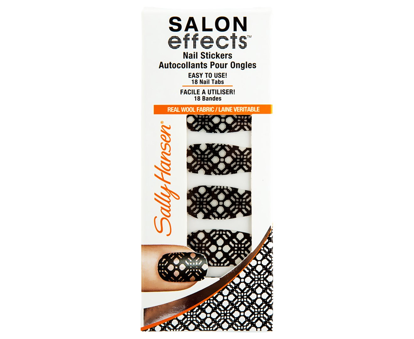 Sally Hansen Salon Effects Couture Nail Stickers, Black To Basic, 18 Count