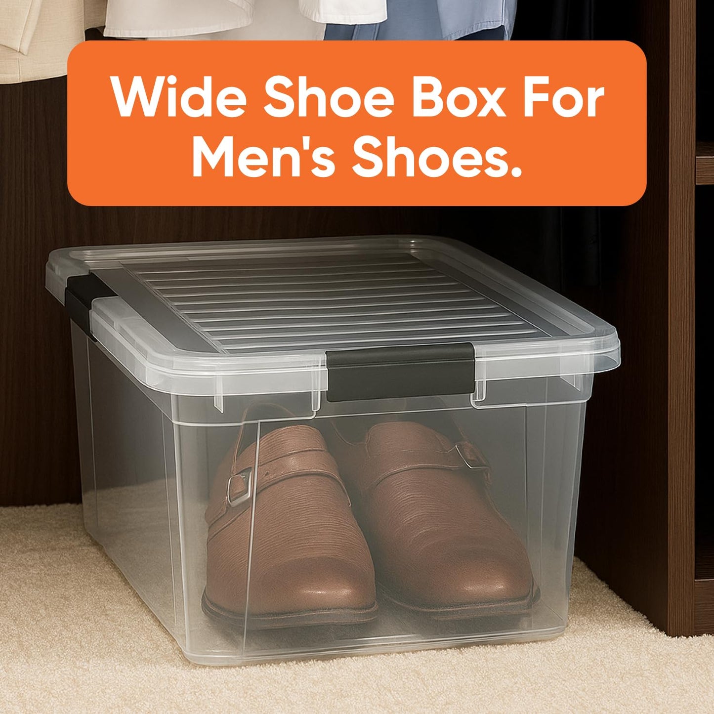 Superio Clear Plastic Storage Bin with Lid, 11 Qt, Non-Toxic, BPA Free, Odor Free, Organizer Storage Box, Stackable Plastic Tote for Home, Garage…