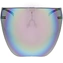 zeroUV - Protective Face Shield Full Cover Visor Glasses/Sunglasses (Anti-Fog/Blue Light Filter) (Black/Pink Mirror)
