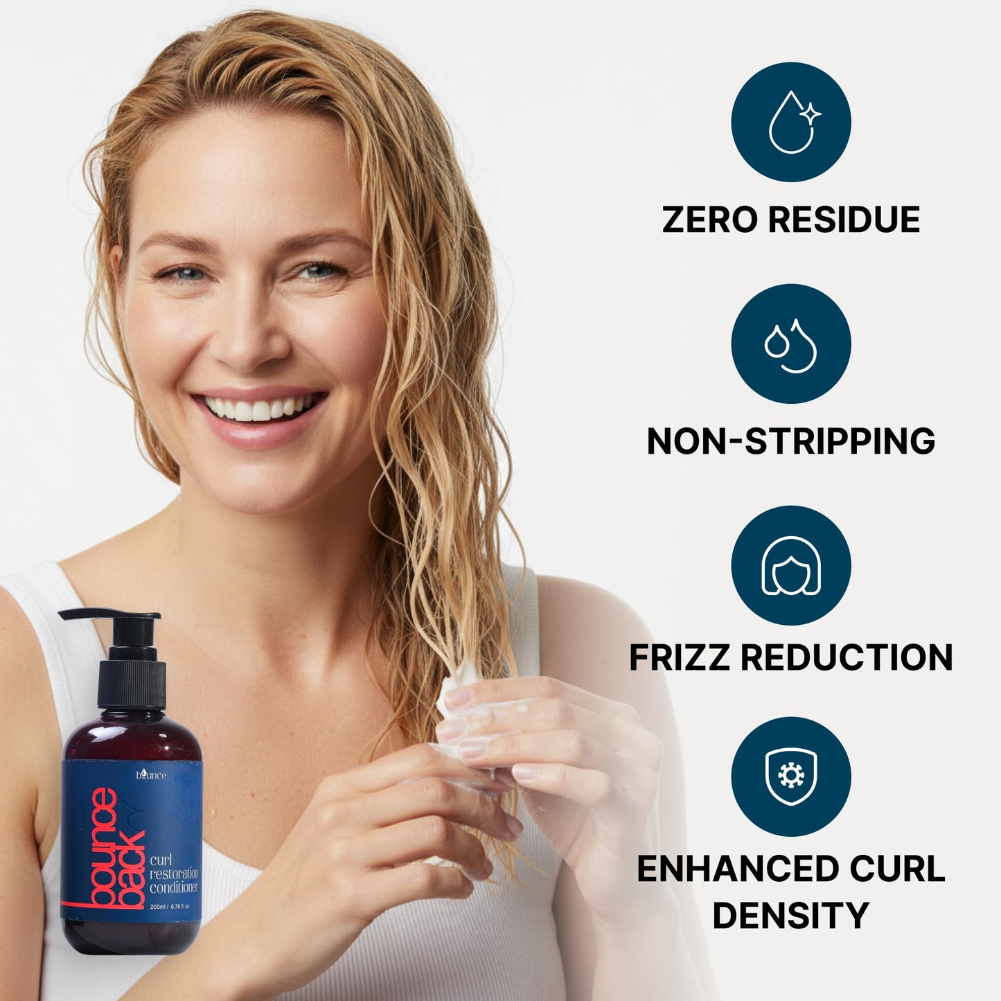 Bounce Style Curl Restoration Conditioner | Deep Cleansing Hydrating Curl Treatment for Curly Hair Women