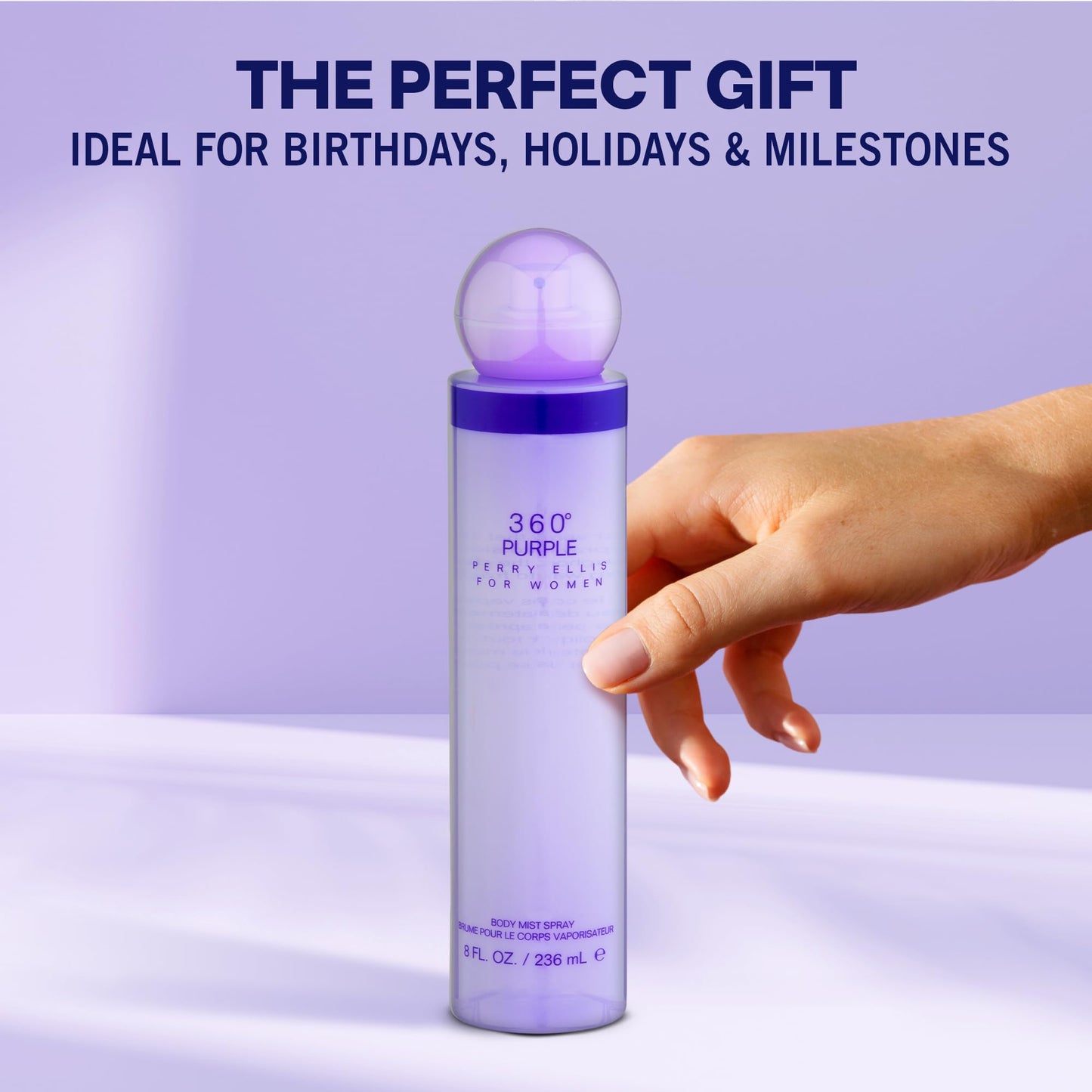 Perry Ellis 360° Purple Body Mist Spray for Women, 8 Ounce