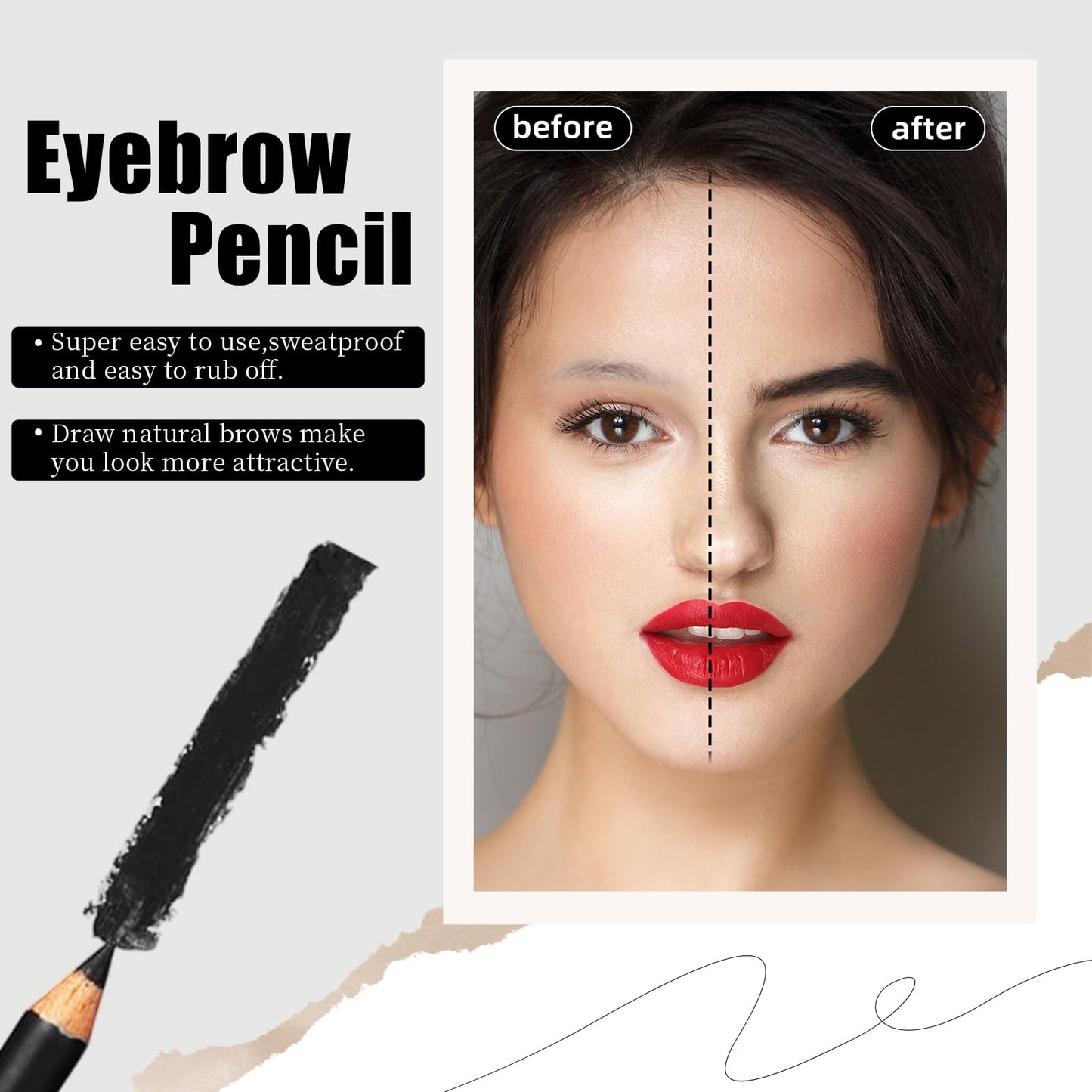 Go Ho 12 PCS Black Eyebrow Eyeliner Pencils,Sweatproof Eyebrow Pencil,Long-lasting Nice Color Eye Brow Gel Pen Makeup Brow Tint Sticks?Black?