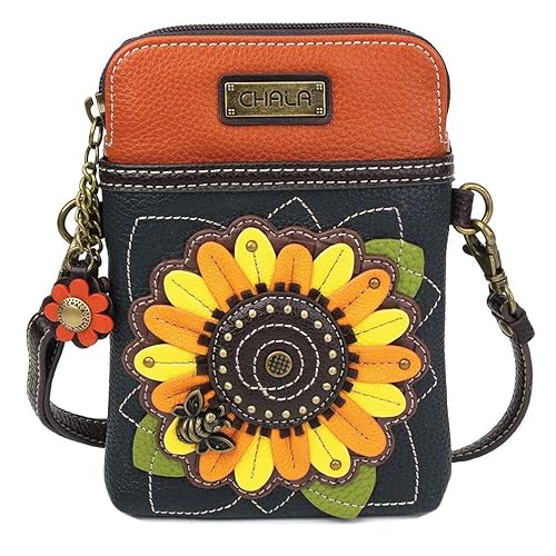 Chala Group Chala Handbags Sunflower Cellphone Crossbody Handbag, 5" x 7.5" x 1"