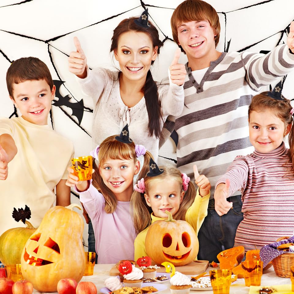 Happyyami 2pcs Mini Witch Hat Fascinators Women Girl Hat Hair Clips Hairpins Cute Barrettes Black