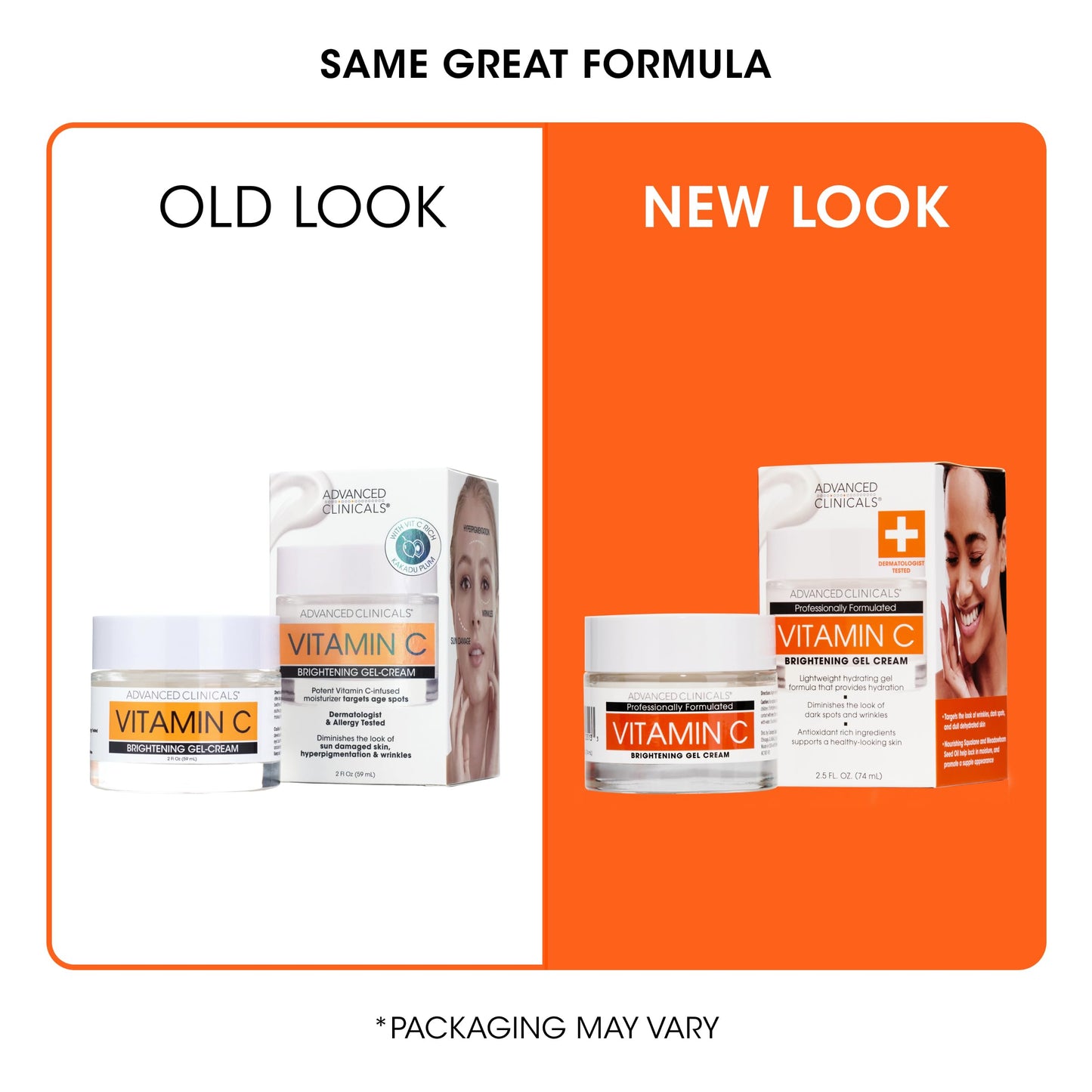 Advanced Clinicals Brightening Vitamin C Face Cream Gel With Niacinamide + Hyaluronic Acid | Vitamin C Moisturizer Lotion For Face Visibly Diminishes