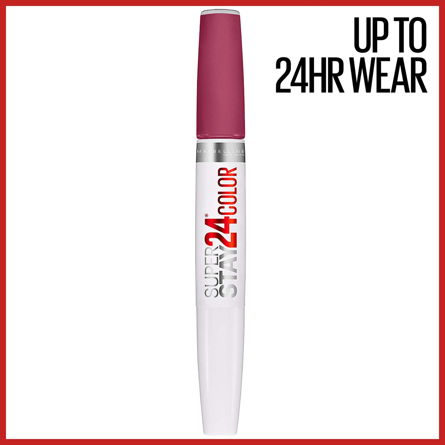 Maybelline Super Stay 24, 2-Step Liquid Lipstick Makeup, Long Lasting Highly Pigmented Color with Moisturizing Balm, Relentless Ruby, Ruby Red, 1
