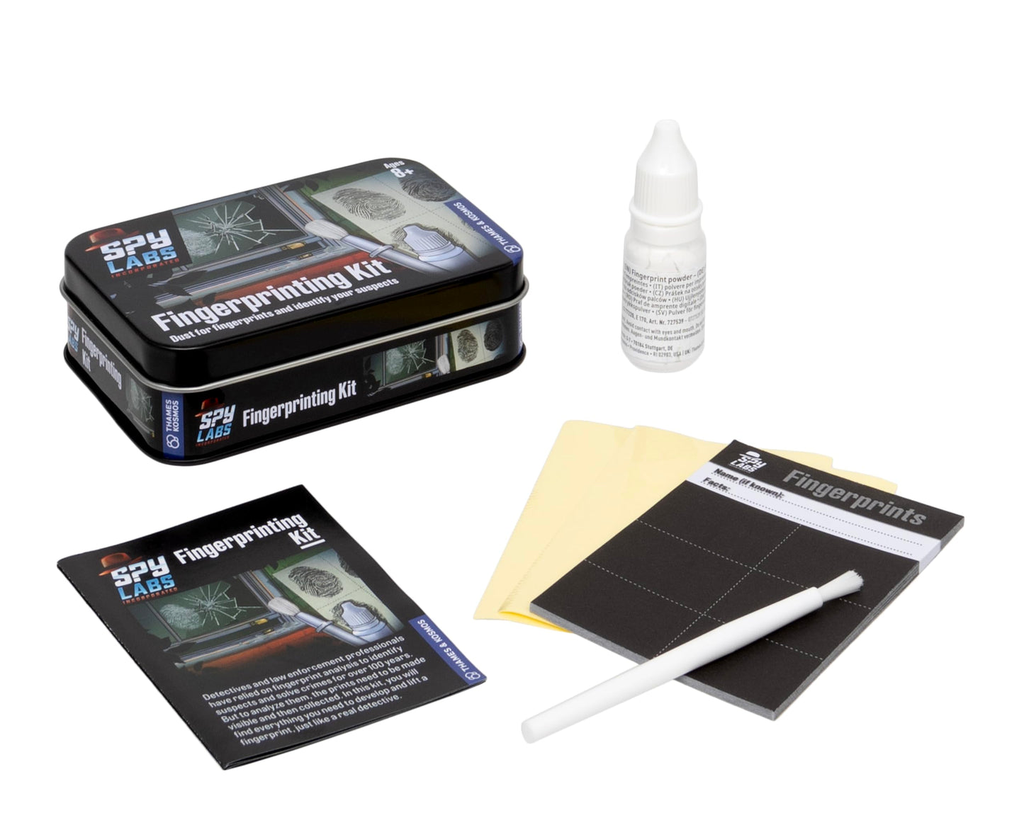 Thames & Kosmos Spy Labs Inc Fingerprinting Kit – Identify, Collect & Analyze Fingerprints with Detective Tools for Young Investigators