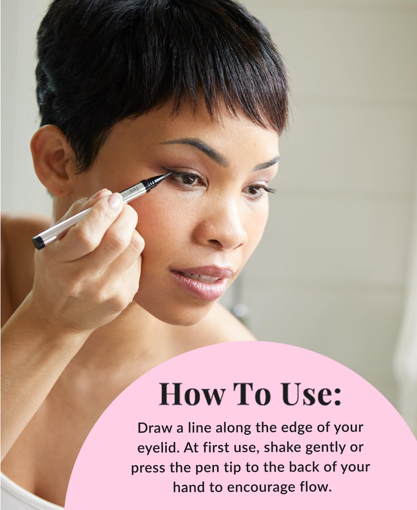 DHC Liquid Eyeliner EX, Water-Resistant, Fine Tip, All Day Wear, Black, 0.01 fl. oz.