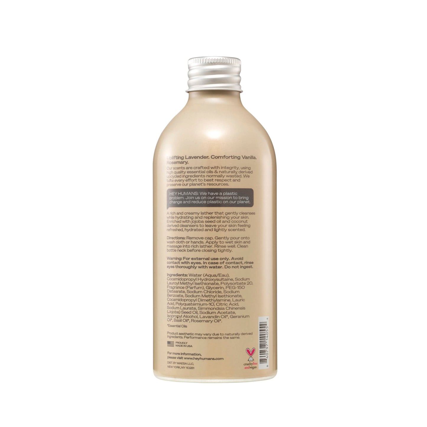 Basic Hey Humans-Body Wash Lavender Vanilla-14 fl oz Beauty & Personal Care HEY HUMANS