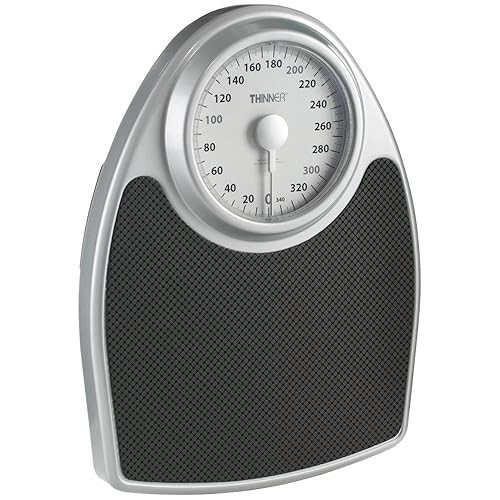 Thinner by Conair Scale for Body Weight, Analog Bathroom Scale in Black