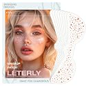 Leterly 24 Pcs Glitter Freckles Face Tattoo,Rose Gold Face Glitter Makeup Patches Cute Sparkle Freckles Patches Waterproof Makeup Speckles for Face