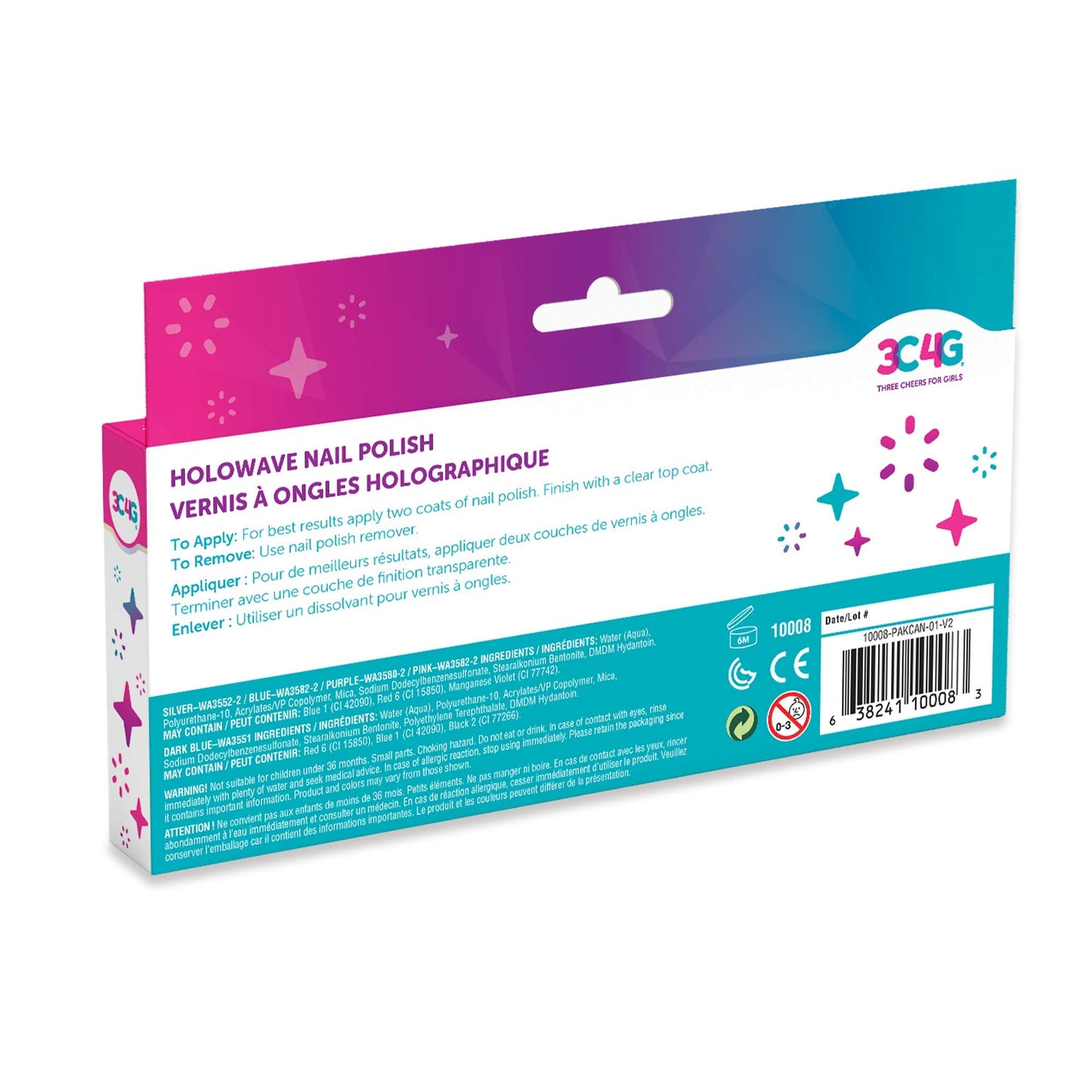 Make It Real Three Cheers for Girls - Holowave Nail Polish - Nail Polish Set for Girls & Teens - Includes 5 Colors - Non-Toxic Nail Polish Kit