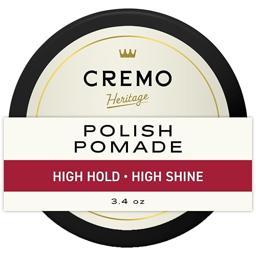 Cremo Hair Styling Shine Pomade for Men - Premium Barber Grade Shine Pomade for Hair Styling, 3.4 Oz