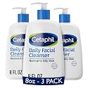 Cetaphil Face Wash, Daily Facial Cleanser for Sensitive, Combination to Oily Skin, 8 oz, Pack of 3, Gentle Foaming, Soap Free, Hypoallergenic