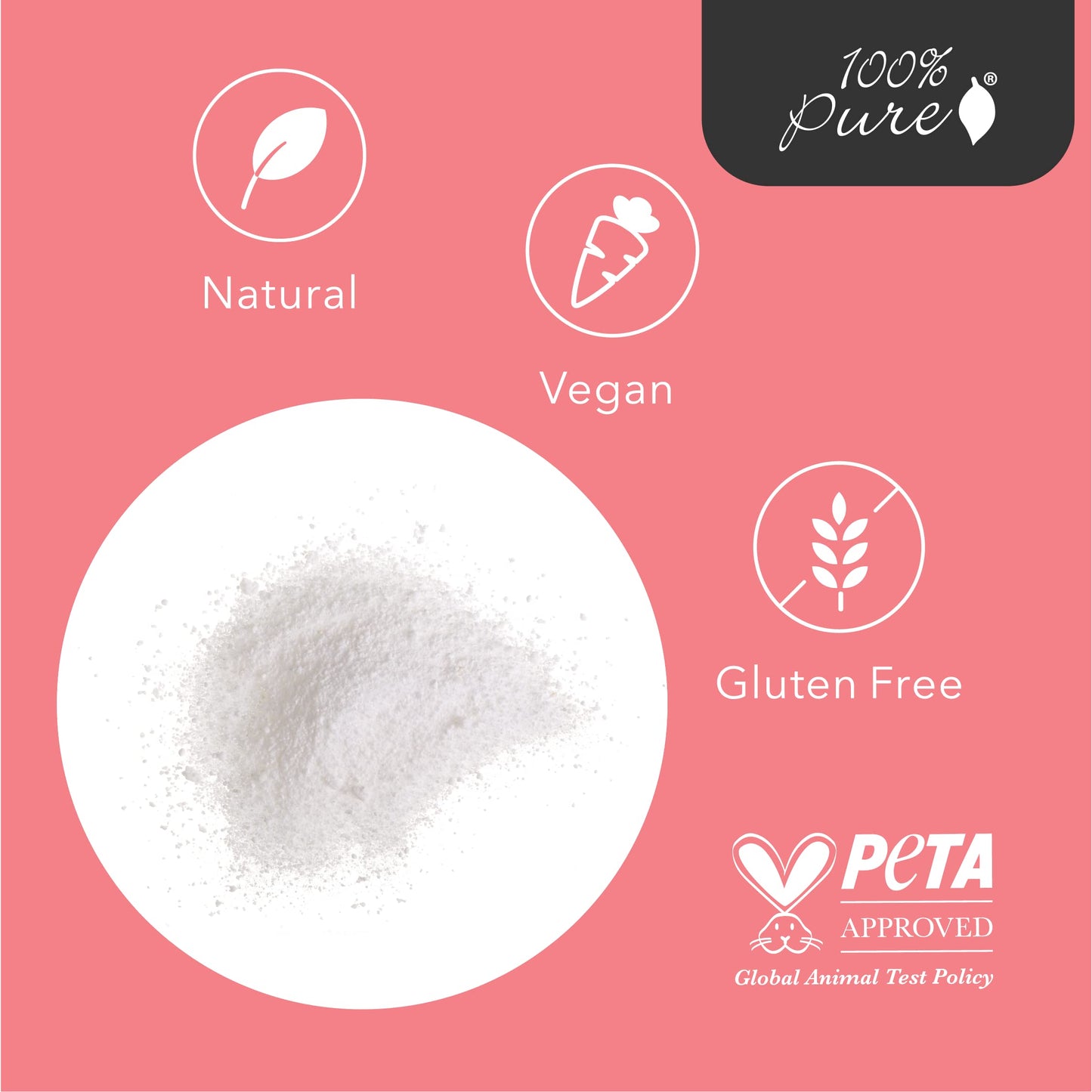 100% PURE Vitamin C Boost Powder to Serum Rejuvenate Face Firming Antioxidants & Hyaluronic Acid Illuminating Vibrant Facial Skin Care - Vegan - .35oz