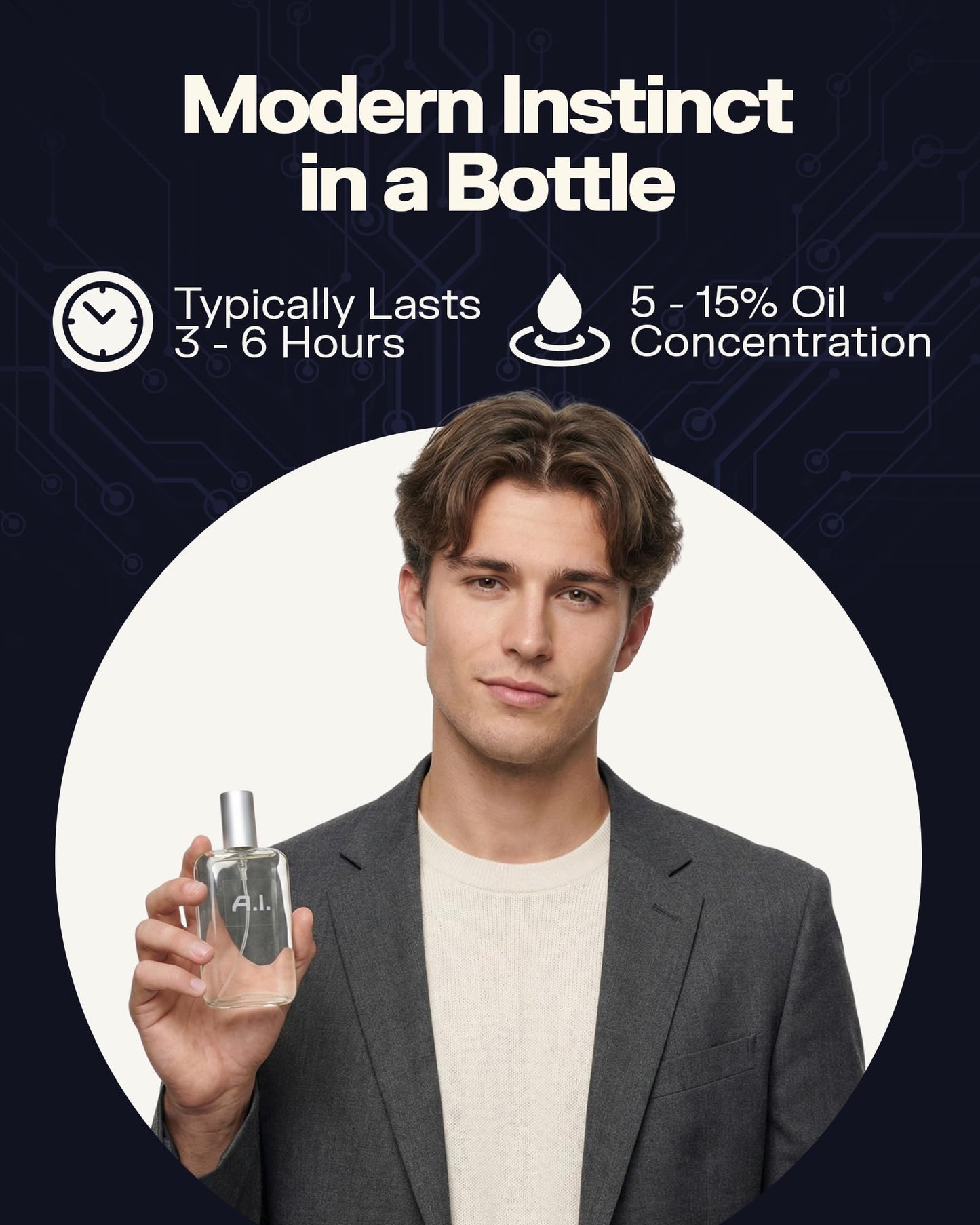 PB ParfumsBelcam A.I. Eau de Toilette Spray for Men - Futuristic Citrus Woody Cologne for Men with Lemon, Coconut & Tonka - Modern Tech-Inspired