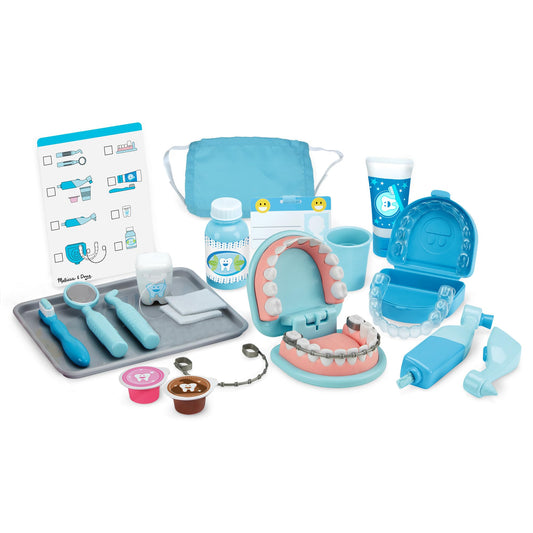 Melissa & Doug Super Smile Dentist Kit with Pretend Play Set of Teeth and Dental Accessories (25 Toy Pieces) Pretend Dentist Play Set, for Kids Ages 3+