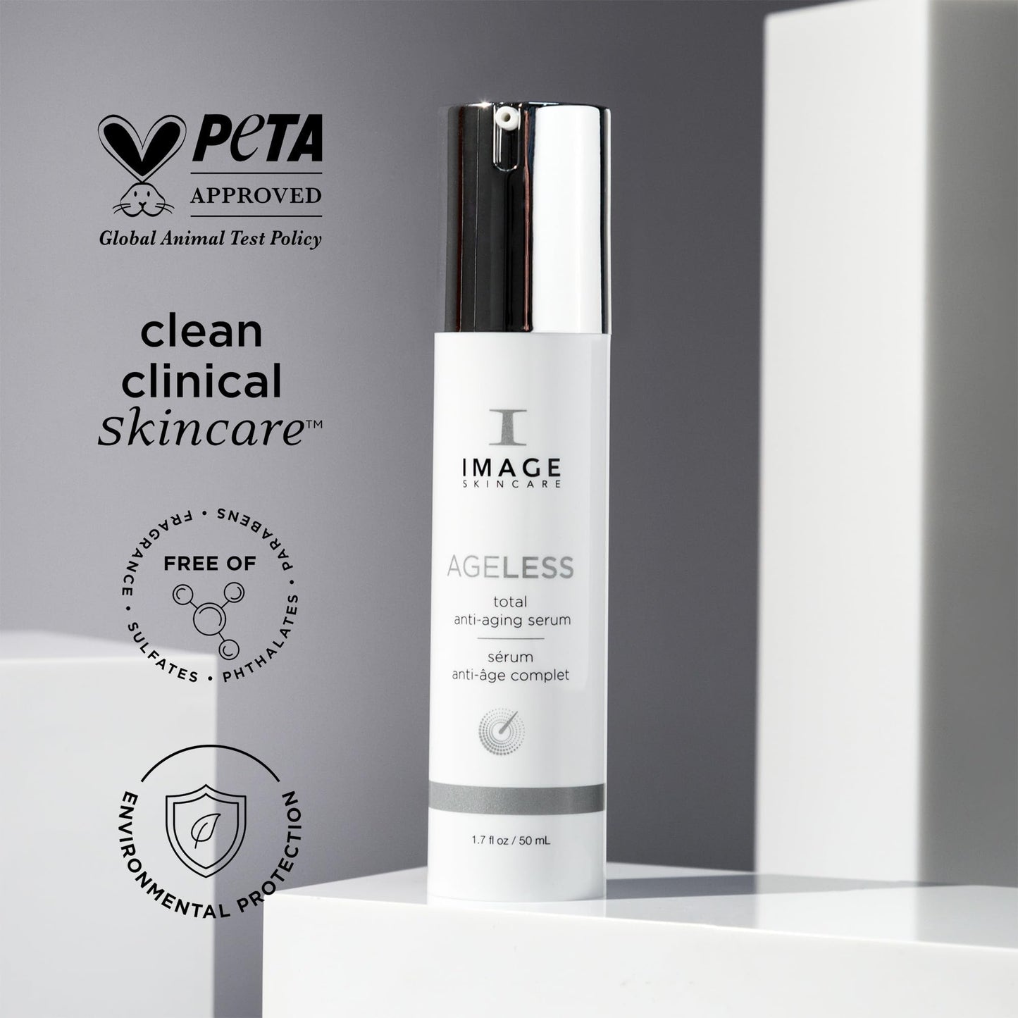 IMAGE Skincare, AGELESS Total Serum, AHA Anti-Aging Face Serum with Peptides to Firm, Hydrate, Smooth Wrinkles and Even Tone, 1.7 fl oz