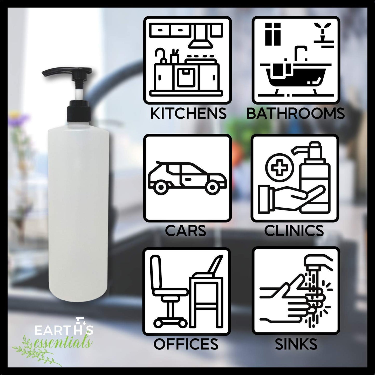 32oz (1 quart) Refillable Empty Pump Bottle Soap Dispensers for Hand Soap, Shampoo, Shower Gel, Body Wash and Lotion, BPA-Free HDPE Plastic