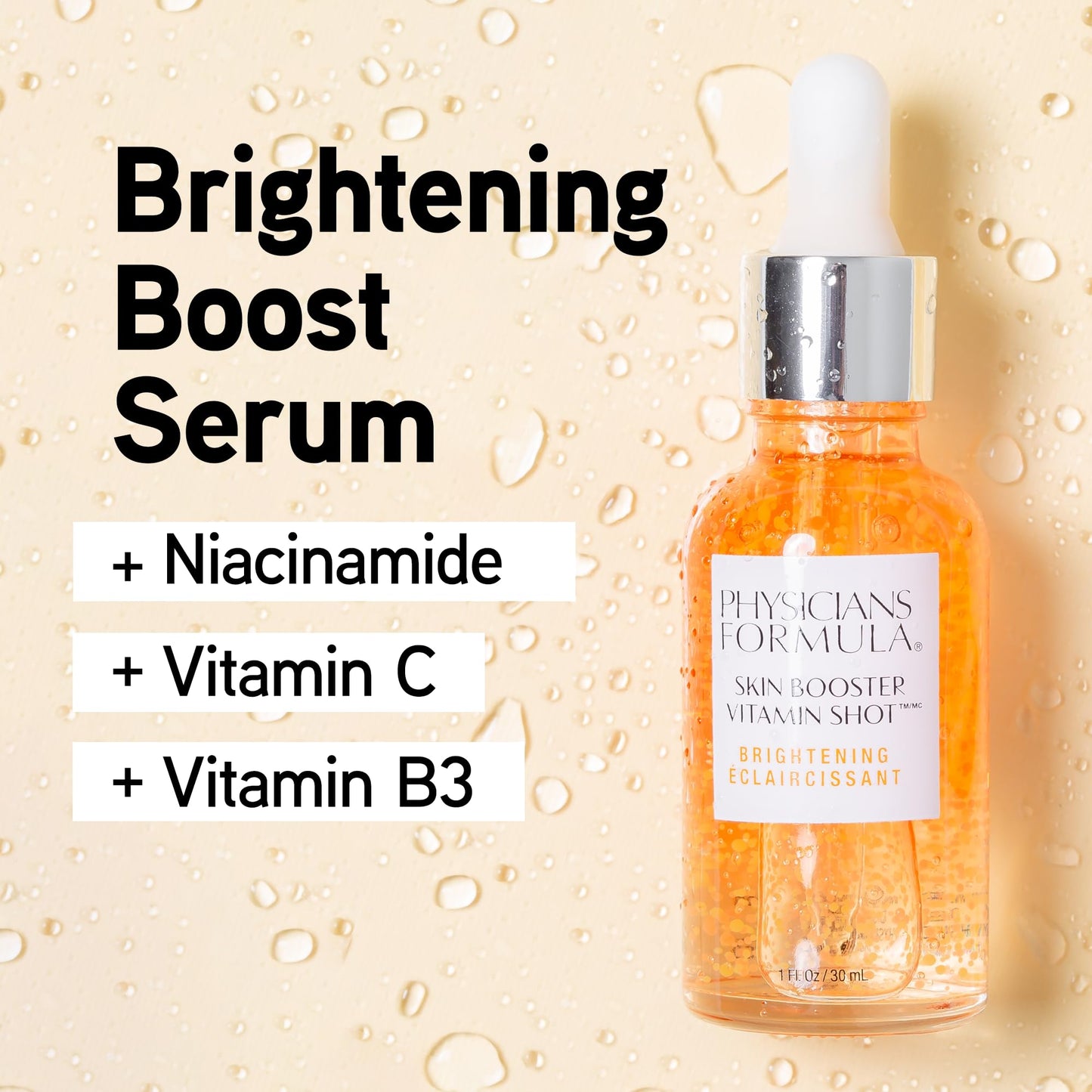 Physicians Formula Skin Booster Vitamin Shot, Brightening Serum with Vitamin C, Licorice & B3, Targets Dark Spots for Radiant Glow - Brighten