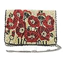 Mary Frances Poppies Beaded Mini Crossbody Handbag, Silver